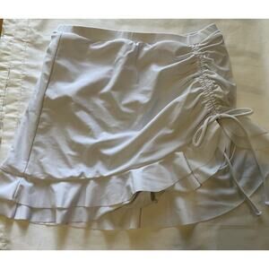 SHEKINI Swim Skort Women's Small White Drawstring Elastic Waist